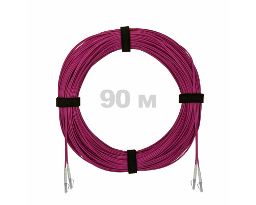 Патч-корд оптический LC/UPC-LC/UPC MM (OM4) 3mm duplex LSZH, 90 м