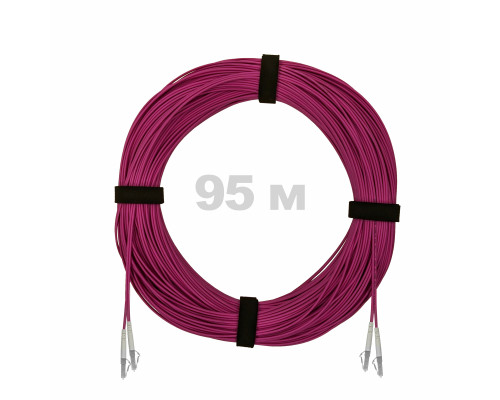 Патч-корд оптический LC/UPC-LC/UPC MM (OM4) 3mm duplex LSZH, 95 м