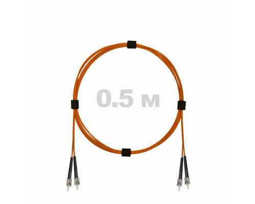 Патч-корд оптический ST/PC-ST/PC MM (OM2) 3mm duplex LSZH, 0.5 м