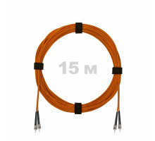 Патч-корд оптический ST/PC-ST/PC MM (OM2) 3mm duplex LSZH, 15 м