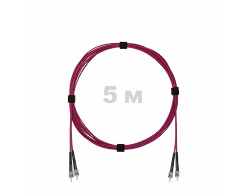 Патч-корд оптический ST/PC-ST/PC MM (OM4) 3mm duplex LSZH, 5 м