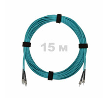 Патч-корд оптический FC/UPC-ST/PC MM (OM3) 3mm duplex LSZH, 15 м