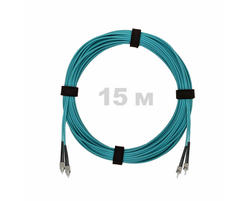 Патч-корд оптический FC/UPC-ST/PC MM (OM3) 3mm duplex LSZH, 15 м