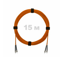 Патч-корд оптический ST/PC-ST/PC MM (OM2) 2mm duplex LSZH, 15 м