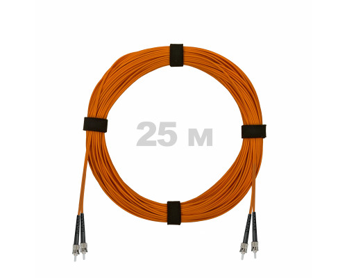 Патч-корд оптический ST/PC-ST/PC MM (OM2) 2mm duplex LSZH, 25 м