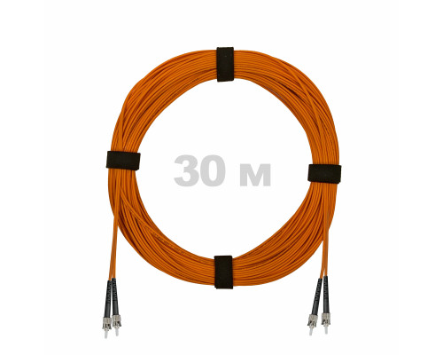 Патч-корд оптический ST/PC-ST/PC MM (OM2) 2mm duplex LSZH, 30 м