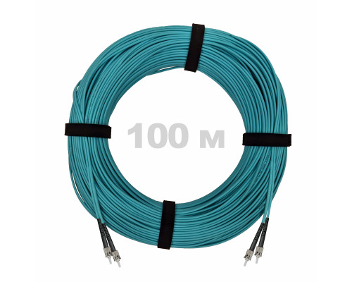 Патч-корд оптический ST/PC-ST/PC MM (OM3) 2mm duplex LSZH, 100 м