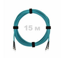 Патч-корд оптический ST/PC-ST/PC MM (OM3) 2mm duplex LSZH, 15 м
