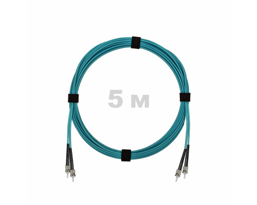 Патч-корд оптический ST/PC-ST/PC MM (OM3) 2mm duplex LSZH, 5 м
