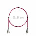 Патч-корд оптический ST/PC-ST/PC MM (OM4) 2mm duplex LSZH, 0.5 м