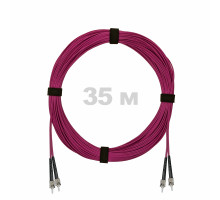 Патч-корд оптический ST/PC-ST/PC MM (OM4) 2mm duplex LSZH, 35 м