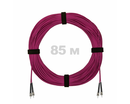 Патч-корд оптический ST/PC-ST/PC MM (OM4) 2mm duplex LSZH, 85 м