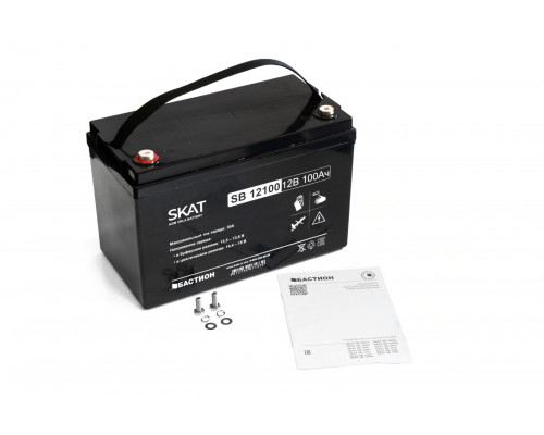 SKAT SB 12100 АКБ свинцово-кислотная тип AGM 12V 100Ач Iзар.30А, клеммы под болт М6