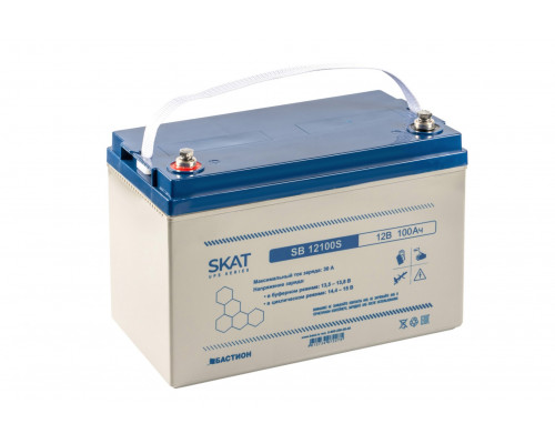 SKAT SB 12100S АКБ свинцово-кислотная тип AGM 12V 100Ач Iзар.30А, клеммы под болт М6
