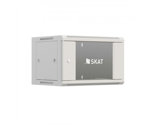 SKAT TB-9W645GF-G Шкаф настенный телекоммуникационный 9U 600х450х500мм, дверь стеклянная