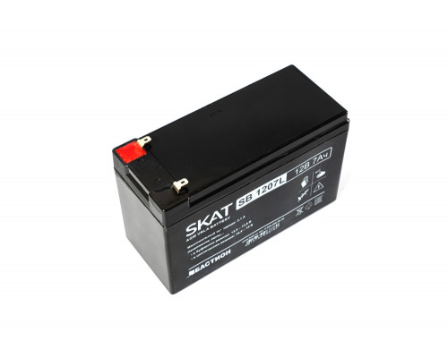 SKAT SB 1207L АКБ свинцово-кислотная тип AGM 12V 7Ач Iзар.2,1А, ножевые клеммы