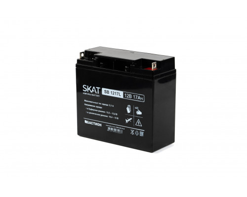 SKAT SB 1217L АКБ свинцово-кислотная тип AGM 12V 17Ач Iзар.5,1А, клеммы под болт М5