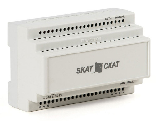 SKAT-12-6.0 DIN (СКАТ ИБП-12/6-DIN) источник питания 12В 6А пластиковый корпус под DIN рейку 35 мм