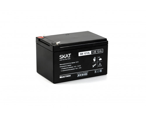 SKAT SB 1212L АКБ свинцово-кислотная тип AGM 12V 12Ач Iзар.3,6 А, ножевые клеммы