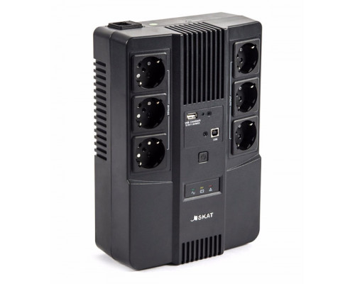 SKAT-UPS 800-AI-IN-1X9-R03 ИБП 220В 480Вт 1АКБ 9Ач внутр. меандр. стаб-я напр-я. 6 вых
