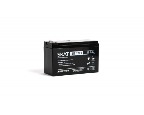SKAT SB 1209 АКБ свинцово-кислотная тип AGM 12V 9Ач Iзар. 2,7 А, ножевые клеммы