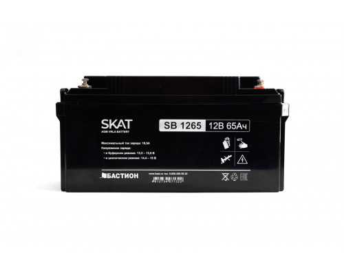 SKAT SB 1265 АКБ свинцово-кислотная тип AGM 12V 65Ач Iзар.19,5А, клеммы под болт М6
