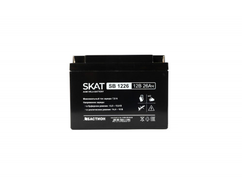 SKAT SB 1226 АКБ свинцово-кислотная тип AGM 12V 26Ач Iзар.7,8А, клеммы под болт М5