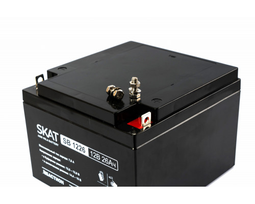 SKAT SB 1226 АКБ свинцово-кислотная тип AGM 12V 26Ач Iзар.7,8А, клеммы под болт М5