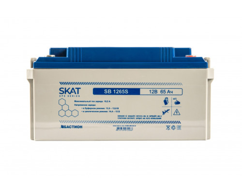 SKAT SB 1265S АКБ свинцово-кислотная тип AGM 12V 65Ач Iзар.26А, клеммы под болт М6