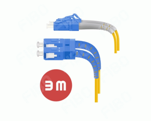 Патч-корд LC(UPC)-SC(UPC) G.652D 3мм duplex LSZH - 3м