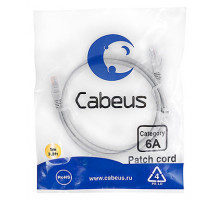 Патч-корд Cabeus PC-UTP-RJ45-Cat.6a-1m-LSZH Кат.6а 1 м серый