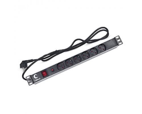 Блок евророзеток для 19" шкафов 16А Cabeus PDU-6P-F-2EU 6 розеток