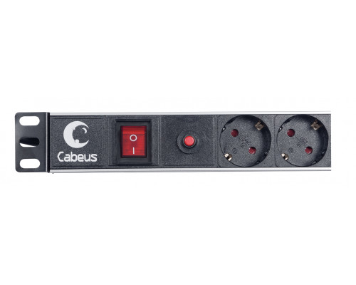 Блок евророзеток для 19" шкафов 16А Cabeus PDU-6P-F-2EU 6 розеток