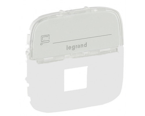 Лиц. панель розеточная Legrand Valena Allure, 1х RJ45, 58х51 мм (ВхШ), плоская, с держателем маркировки для розетки RJ45, цвет: перламутр (LEG.755479)