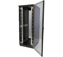 Шкаф серверный напольный Eurolan S3000, IP20, 22U, 1140х600х800 мм (ВхШхГ), дверь: перфорация, боковая панель: сплошная, разборный, цвет: чёрный