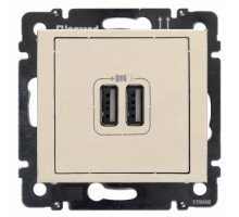Розетка в сборе Legrand Valena, 2x USB (Type A-B), кат. 6, экр., внутренняя, 51х58 мм (ВхШ), цвет: слоновая кость, (LEG.774170)