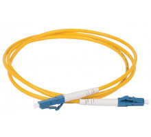 Комм. шнур оптический ITK, Simplex LC/LC (UPC/UPC), OS2 9/125, LSZH, 2м, синий хвостовик, цвет: жёлтый