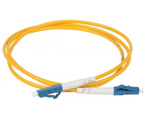 Комм. шнур оптический ITK, Simplex LC/LC (UPC/UPC), OS2 9/125, LSZH, 2м, синий хвостовик, цвет: жёлтый