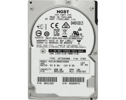 Жесткий диск HGST Ultrastar C10K1800 600GB 2.5" SAS, HUC101860CSS204