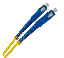 Комм. шнур оптический BNH Tight Buffer, Duplex SC/LC (UPC/UPC), OS2 9/125, LSZH, 1м, Ø 3мм, синий хвостовик, цвет: жёлтый