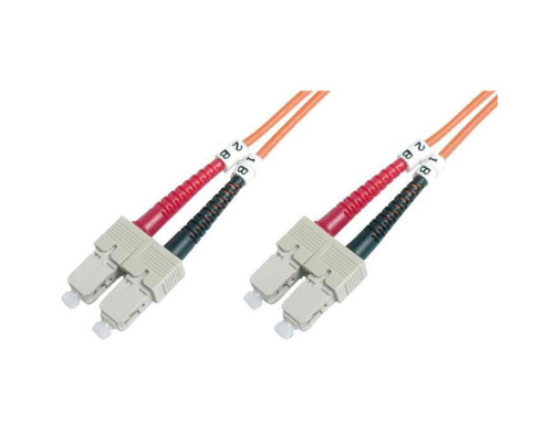 Комм. шнур оптический Hyperline, Duplex SC/SC, OM2 50/125, LSZH, 3м, Ø 2мм, серый хвостовик, цвет: оранжевый