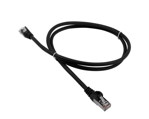 Шнур комм. Lanmaster, кат. 5е, экр., FTP, RJ45/RJ45, LSZH, AWG26 0.5м, чёрный