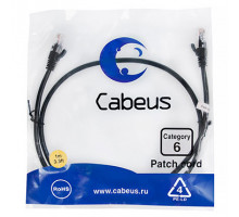 Патч-корд Cabeus PC-UTP-RJ45-Cat.6-1m-BK Кат.6 1 м черный