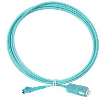 Комм. шнур оптический Eurolan Tight Buffer, Simplex SC/LC, OM3 50/125, LSZH (нг(A)-HF), 15м, бирюзовый  хвостовик, цвет: бирюзовый