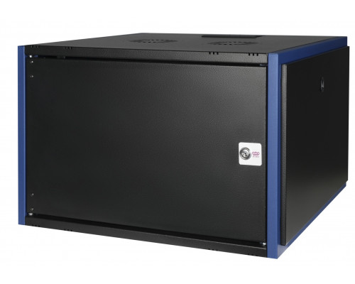 Шкаф телекоммуникационный настенный Datarex, 19", 7U, 268х600х600 мм (ВхШхГ), дверь: металл, разборный, цвет: чёрный