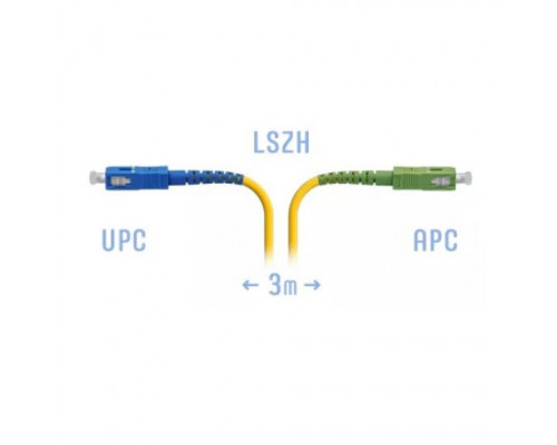 Патчкорд оптический BOUZ, SC/UPC-SC/APC, SM, Simplex, 7 метров, LSZH 3мм