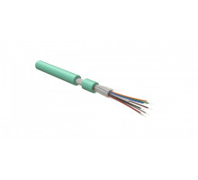 Кабель ВО Hyperline FO-DT-IN Tight Buffer,  4хОВ, OM3 50/125, FRHFLTx, Ø 7,1мм, внутри зданий, небронированный, цвет: голубой