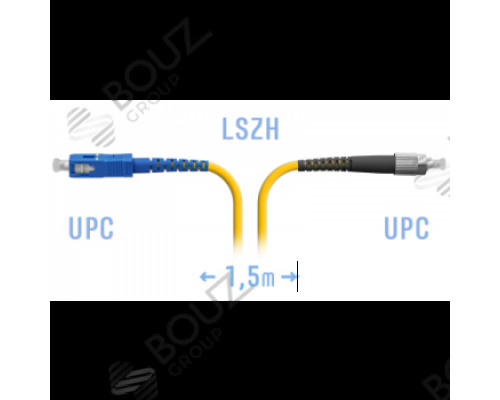 Патчкорд оптический FC/UPC-SC/UPC, MM (OM3), Simplex, 1.5 метра, LSZH 3мм