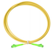 Комм. шнур оптический Eurolan Tight Buffer, Simplex LC/LC (APC/APC), OS2 9/125, LSZH (нг(A)-HF), 10м, зелёный хвостовик, цвет: жёлтый