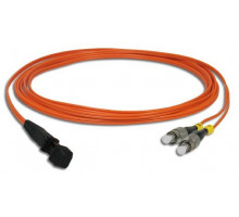 Комм. шнур оптический Hyperline, Duplex FC/MTRJM, OM2 50/125, LSZH, 1м, Ø 2мм, чёрный хвостовик, цвет: оранжевый